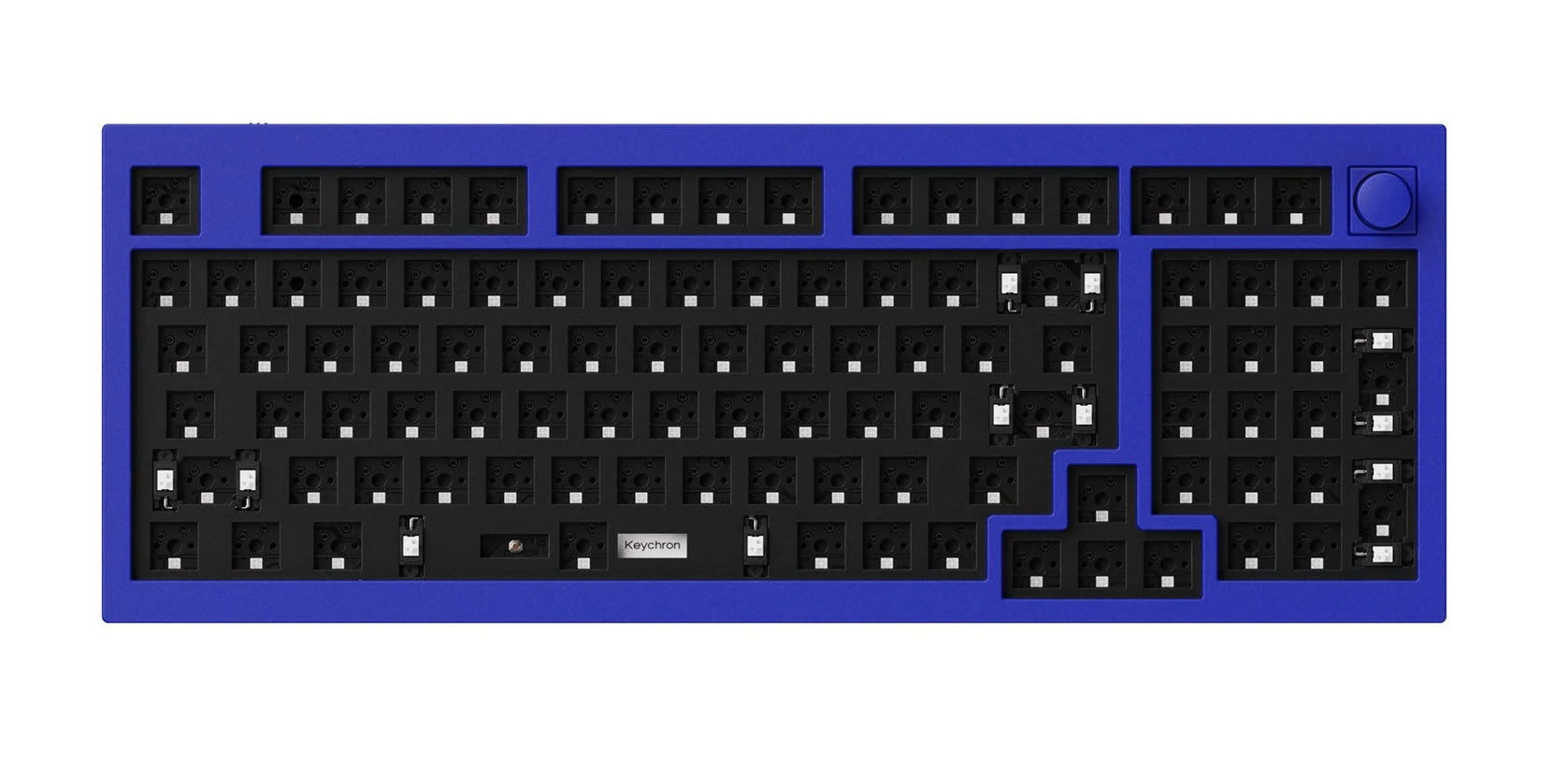 Keychron Q5 w/ Knob Blue Aluminum Barebones Mechanical Keyboard