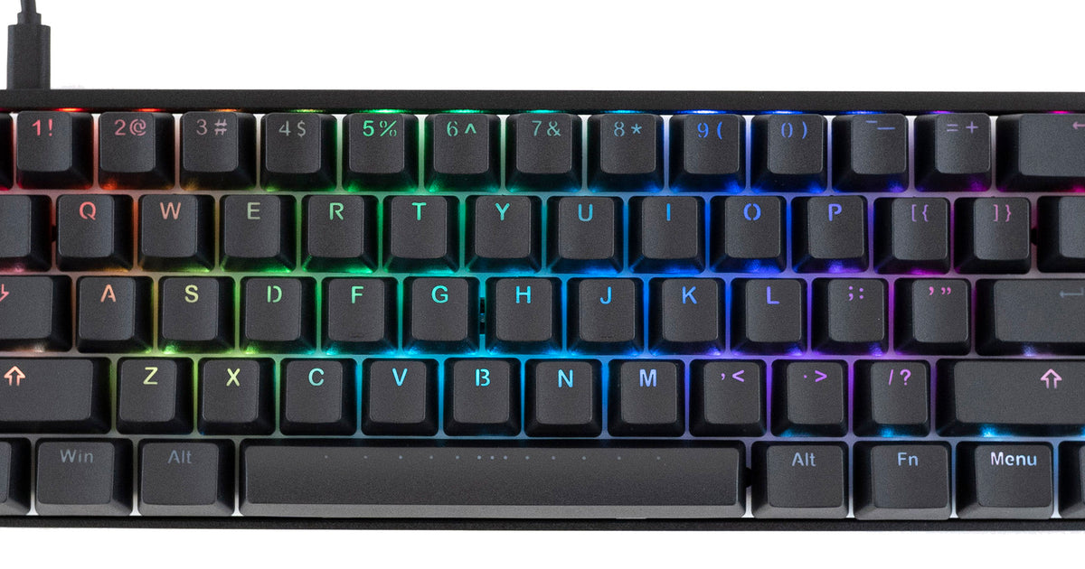 Vortex New POK3R Black Aluminum 60% RGB Double Shot PBT Mechanical Key