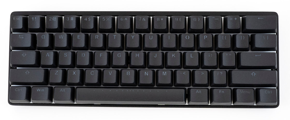 Vortex New POK3R Black Aluminum 60% RGB Double Shot PBT Mechanical Key