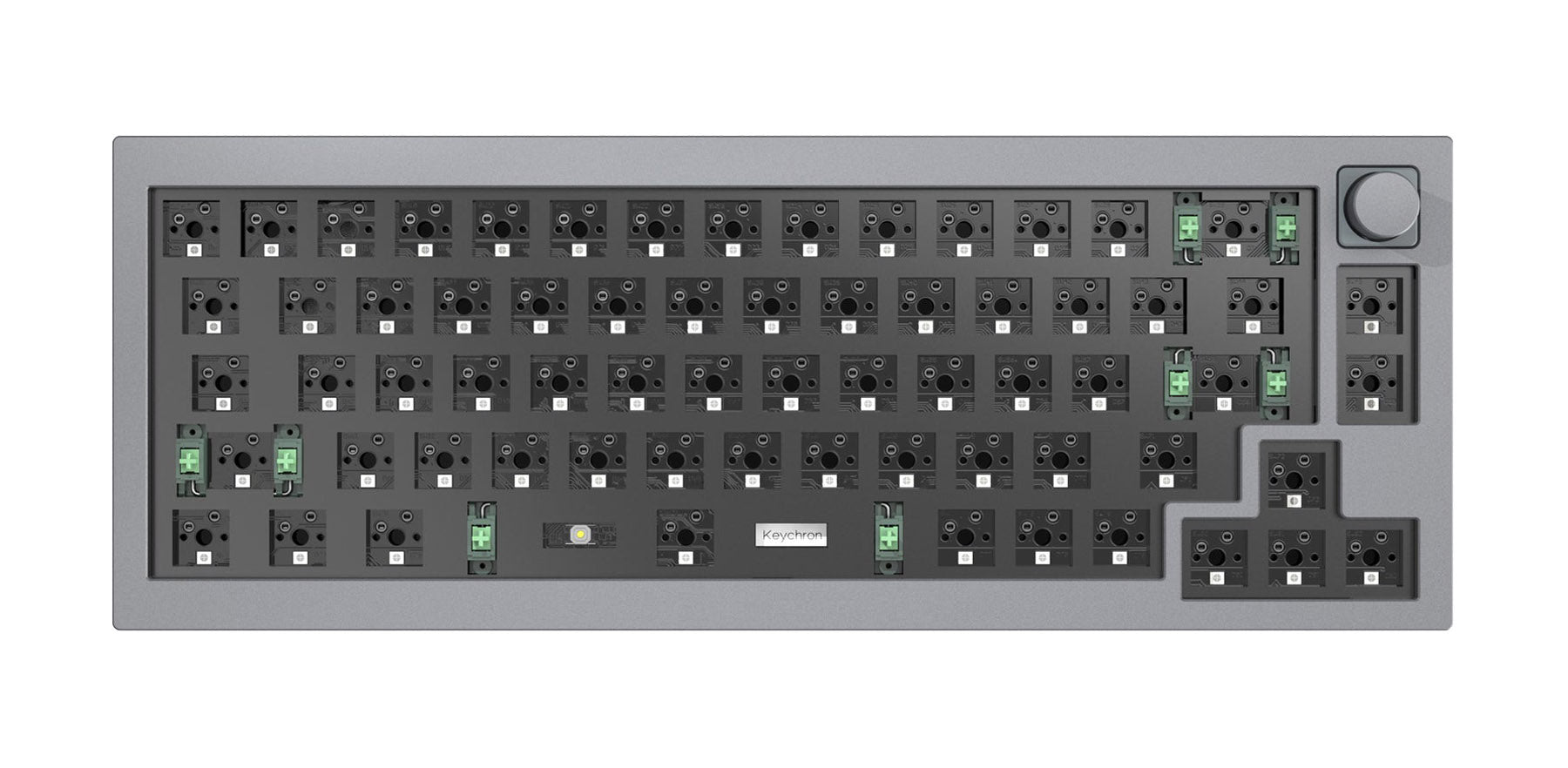 Keychron Q2 w/ Knob Silver Grey Aluminum Barebones 65% Mechanical Keyboard