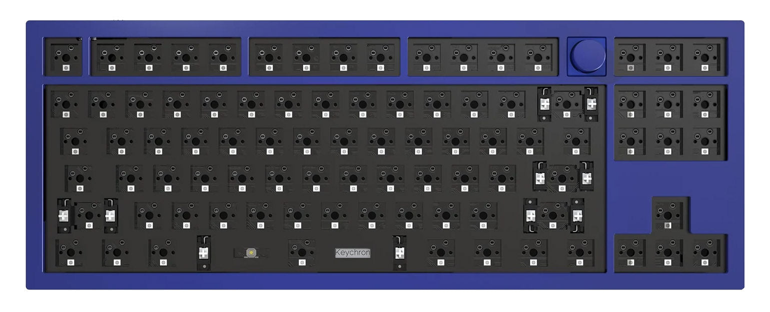 Keychron Q3 w/ Knob Navy Blue Aluminum Barebones TKL Mechanical Keyboard