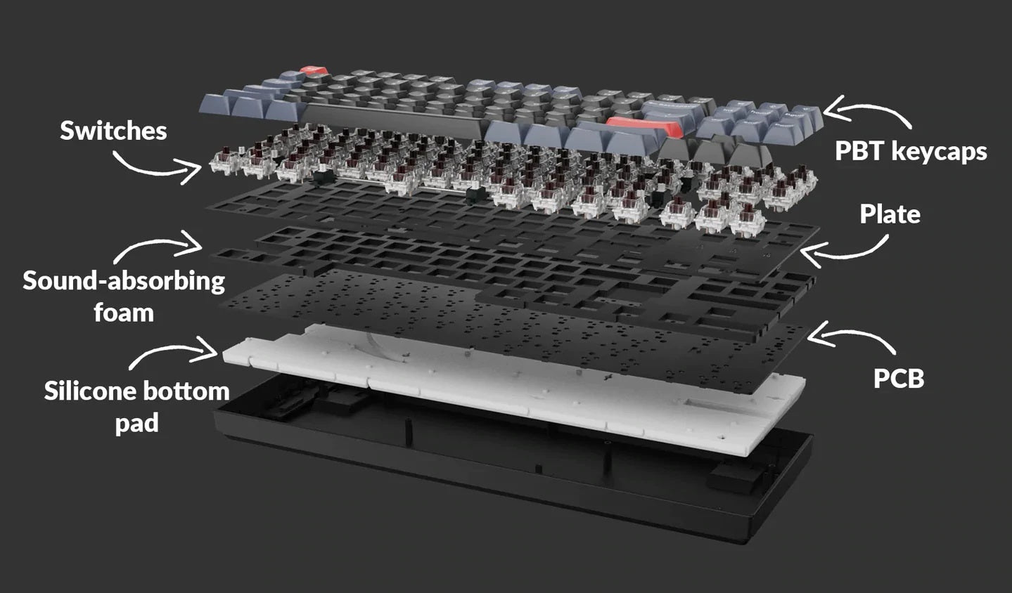 Keychron K8 Pro TKL Hotswap Bluetooth White LED Win + Mac Mechanical K