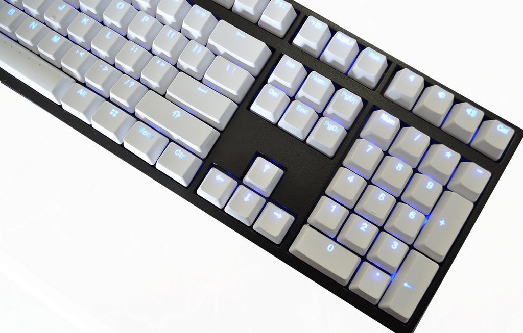 Vortex White Backlit 126 Key Double Shot PBT Keycap Set