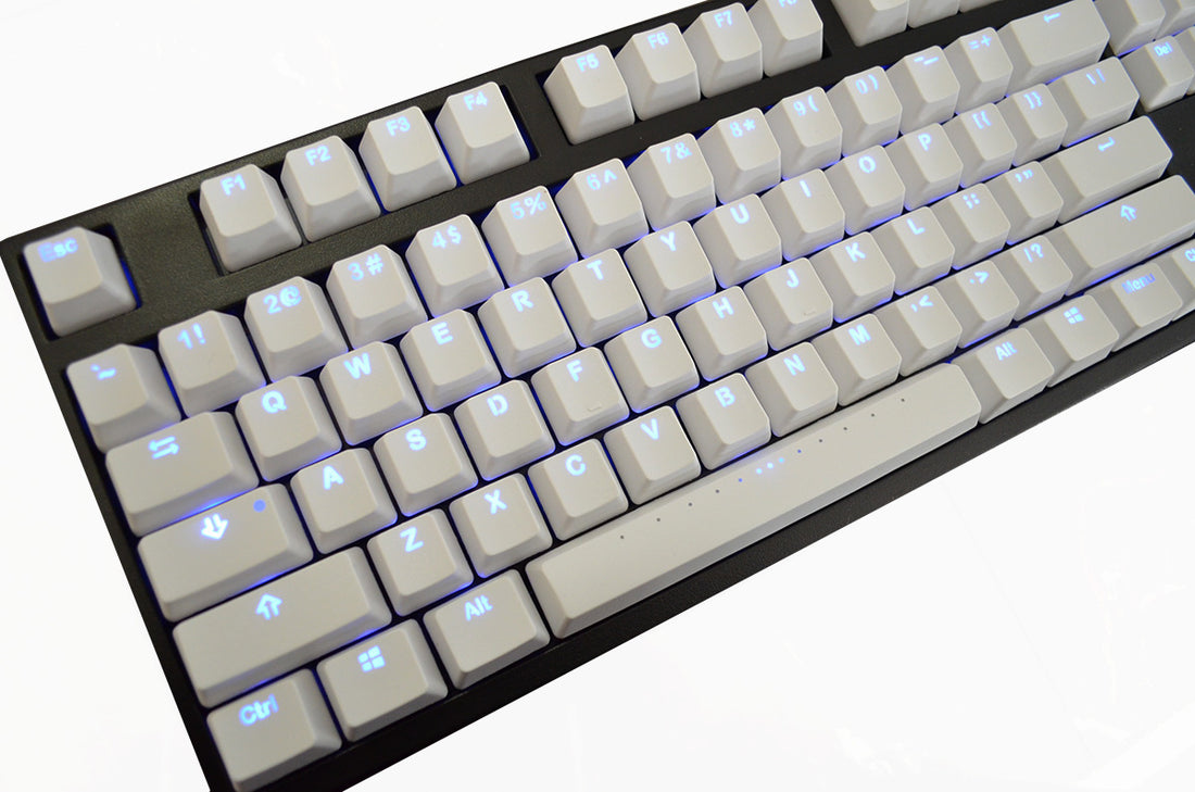Vortex White Backlit 126 Key Double Shot PBT Keycap Set