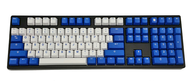 Vortex Bi-Color Blue 108 Key OEM Profile Double Shot PBT Keycap Set