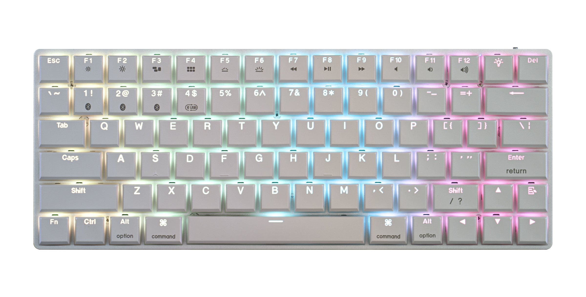 MK LowKey70 White Aluminum Mechanical Keyboard