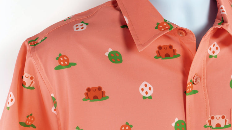 MK Strawberry Frog Hawaiian Button-up Shirt MKOOKZBNJT |29684|