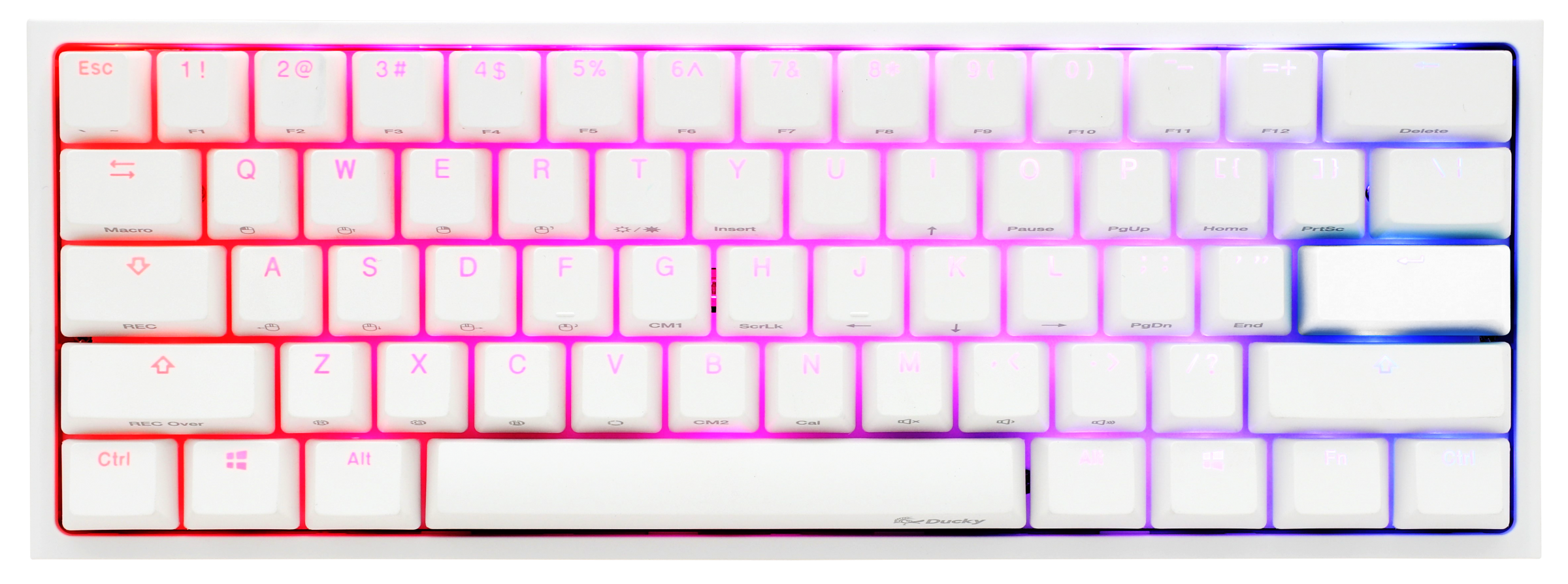 Ducky One 2 Mini Pro Pure White RGB LED 60% Double Shot PBT Mechanical  Keyboard