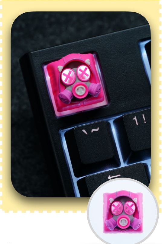 Hot Keys Project HKP Specter Crosseyes Backlit Double Pink Artisan Keycap MKKZA3ETRE |0|