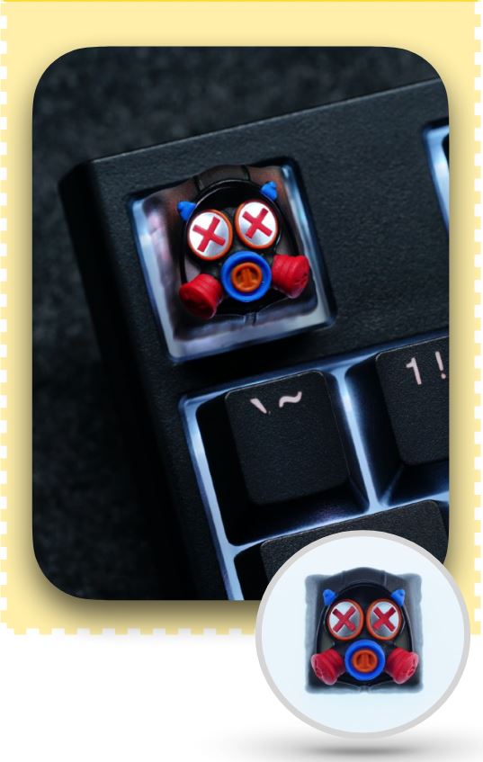 Hot Keys Project HKP Specter Crosseyes Translucent Black Artisan Keycap MK41YP22DP |0|