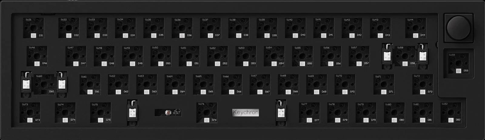 Keychron Q9 w/ Knob Black Aluminum Barebones Mechanical Keyboard