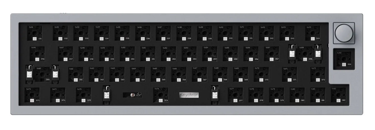 Keychron Q9 w/ Knob Grey Aluminum Barebones Mechanical Keyboard