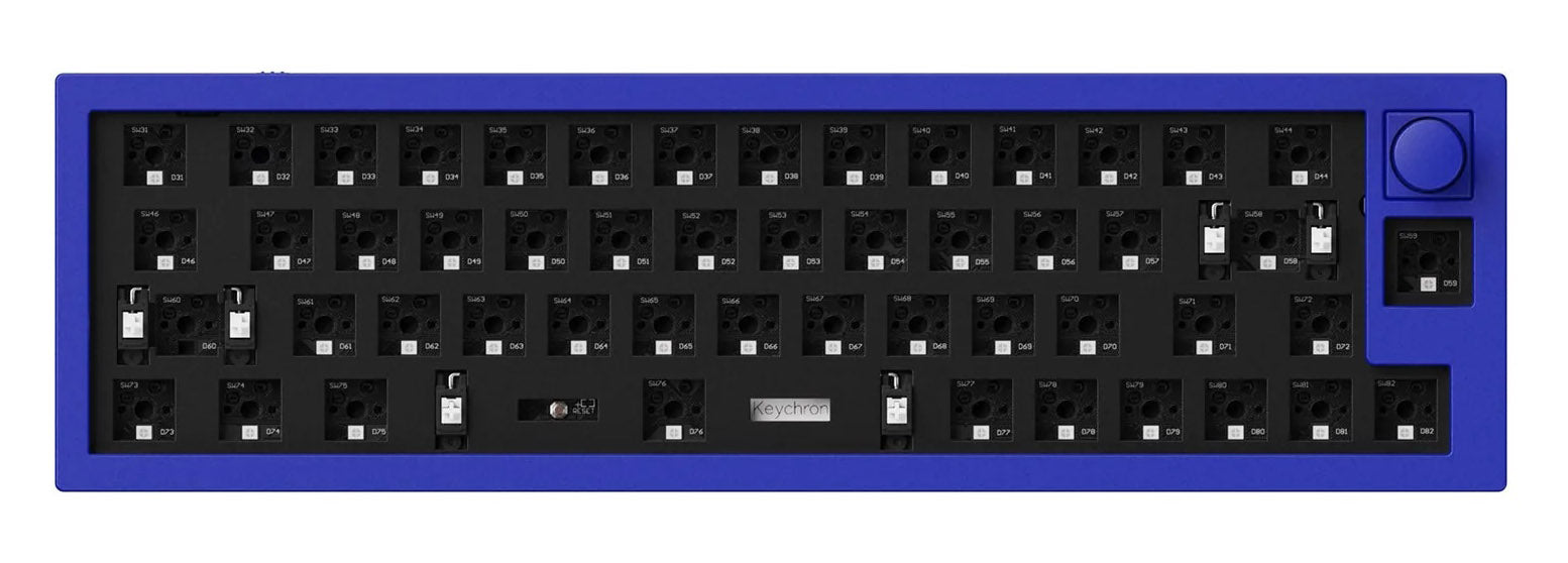 Keychron Q9 w/ Knob Blue Aluminum Barebones Mechanical Keyboard