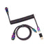 Keychron Premium Coiled Aviator Cable Rainbow Plated Black MKLXSCVVDT |0|