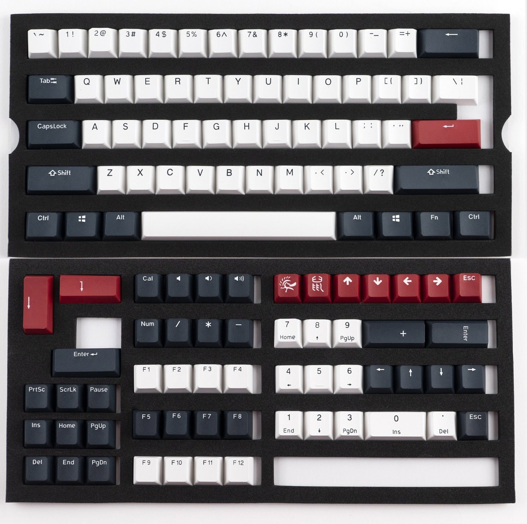 Ducky 108 Key PBT Double Shot Tuxedo Cherry Profile Keycap Set MK117185WV |0|