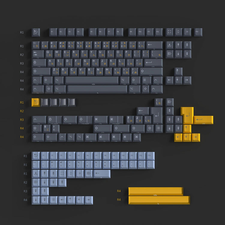 KBDFans PBTfans Twist Base Keycap Set with Japanese Sub-legends (Triple Shot) MK0149T1SN |0|
