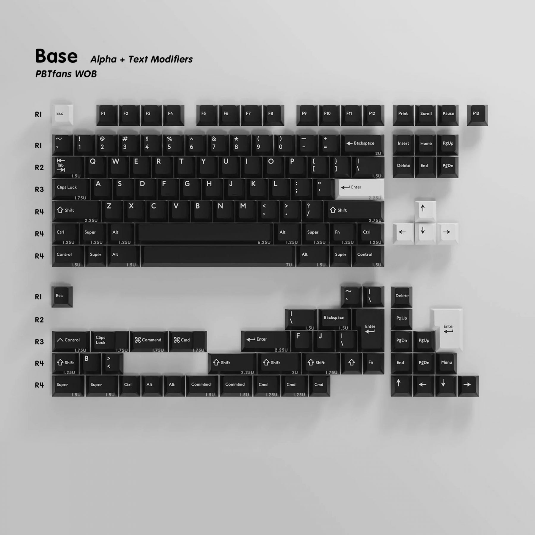 Wob Lock KBDFans PBTfans WOB Base Kit 139 Key Cherry Profile Double Shot PBT Ke