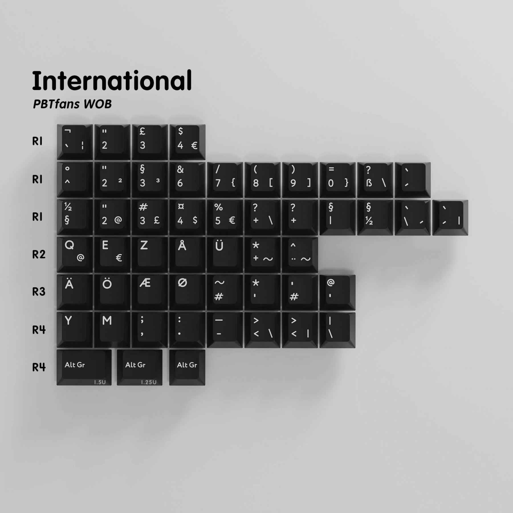 Wob Lock KBDFans PBTfans WOB International Kit 51 Key Cherry Profile Double Sho