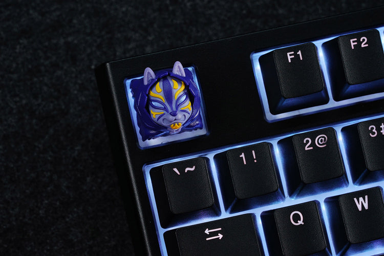 Hot Keys Project HKP Kitsune Blue Yellow Artisan Keycap MK2ENSQYNZ |32016|