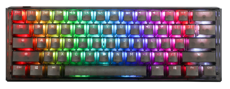 Ducky One 3 Mini Aura Clear Black 60% Hotswap RGB LED Double Ducky One 3 Mini Aura Clear Black 60% Hotswap RGB LED Double