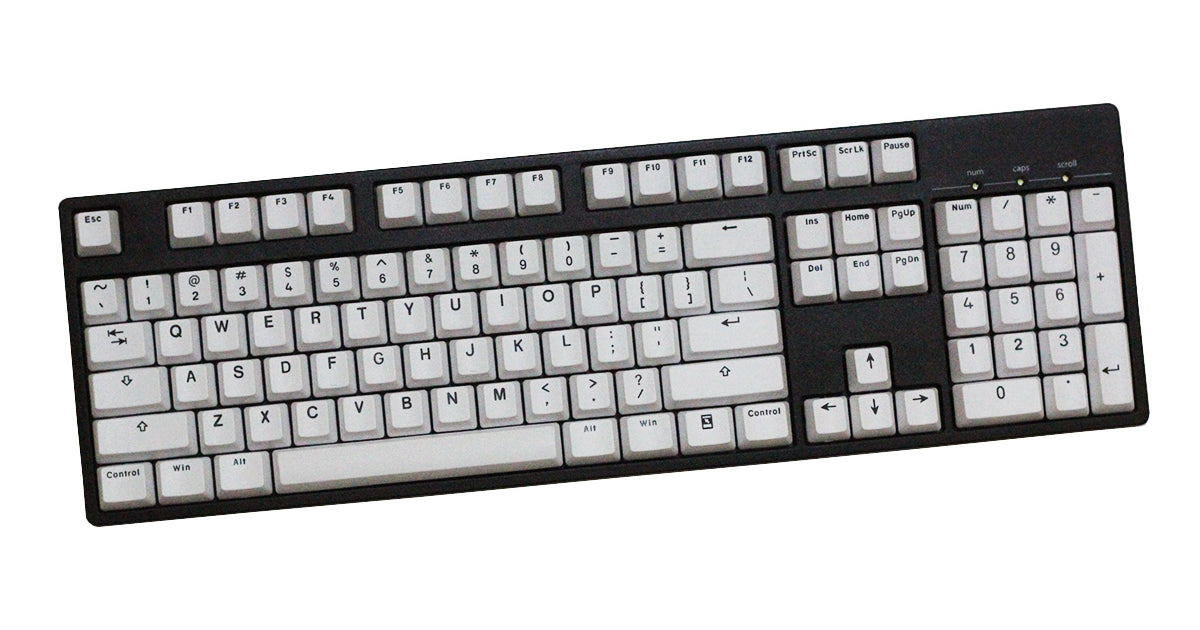 Vortex Black on White 104 Key OEM Profile Double Shot PBT Keycap Set