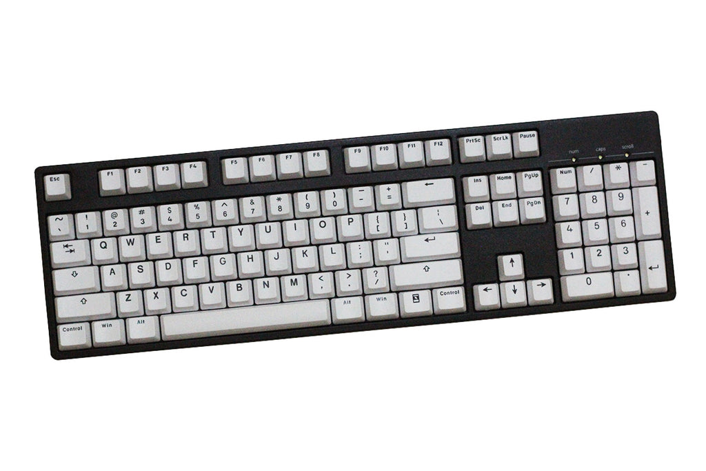 L104 Key Vortex Black on White 104 Key OEM Profile Double Shot PBT Keycap Set