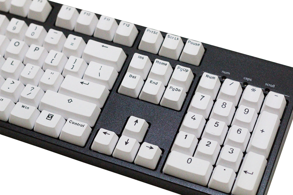 L104 Key Vortex Black on White 104 Key OEM Profile Double Shot PBT Keycap Set