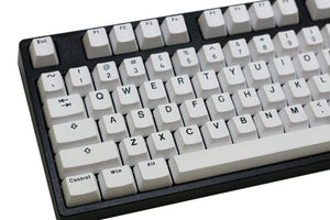 Vortex 104 Key PBT Double Shot Keycap Set Black on White MK7B9WC852 |37105|