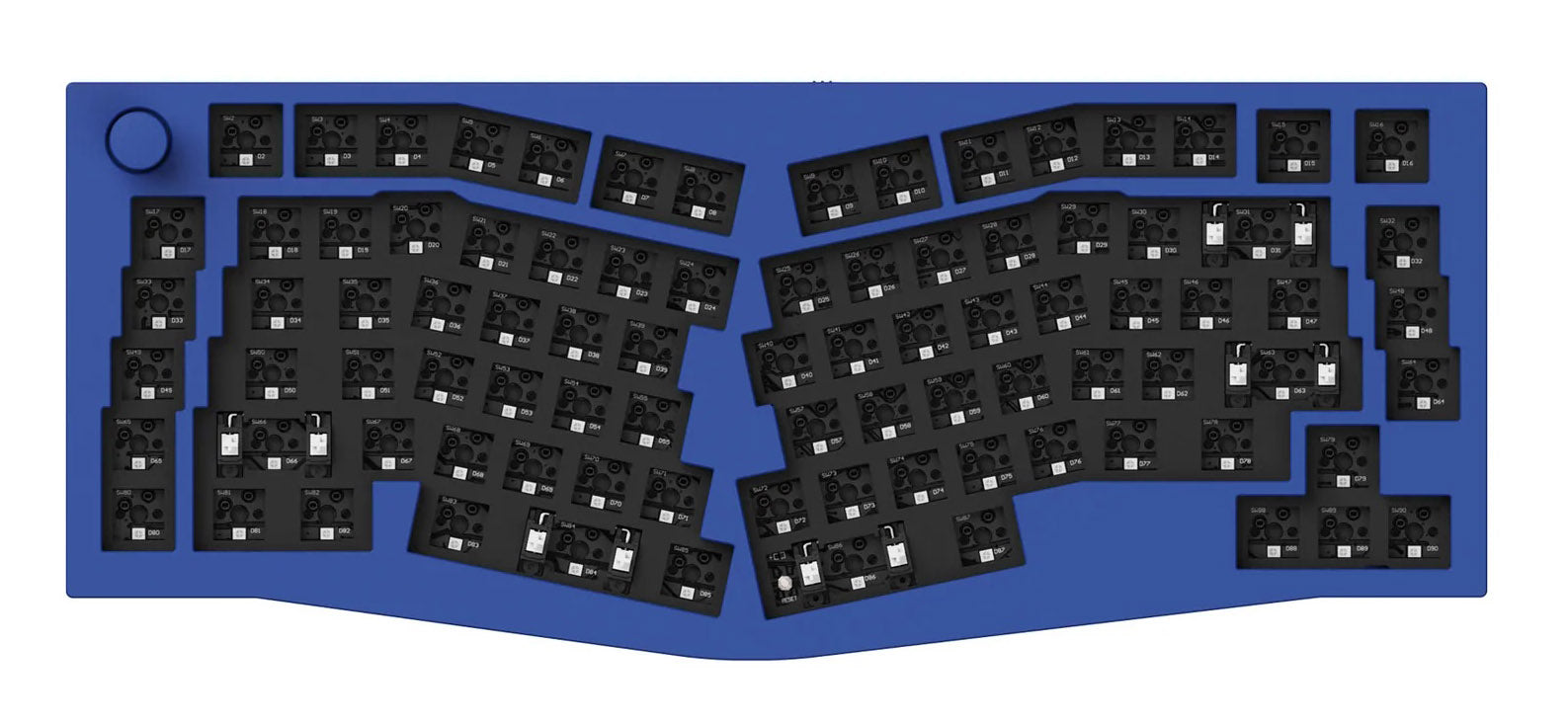 Keychron Q10 w/ Knob Blue Aluminum Barebones Mechanical Keyboard