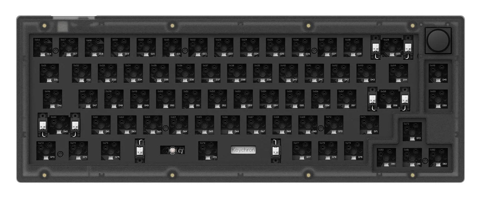 Keychron V2 w/ Knob Frosted Black Barebones 65% Mechanical Keyboard