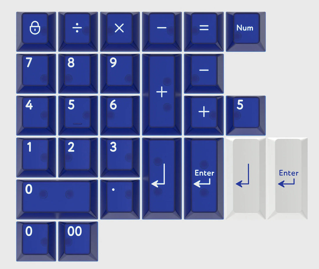 KBDFans PBTfans Klein Blue Numpad Kit Translucent 27 Key Cherry Profil
