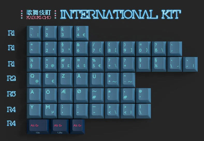 KBDFans PBTfans Kabuki-Cho International Kit MKY5S2M2DU |0|