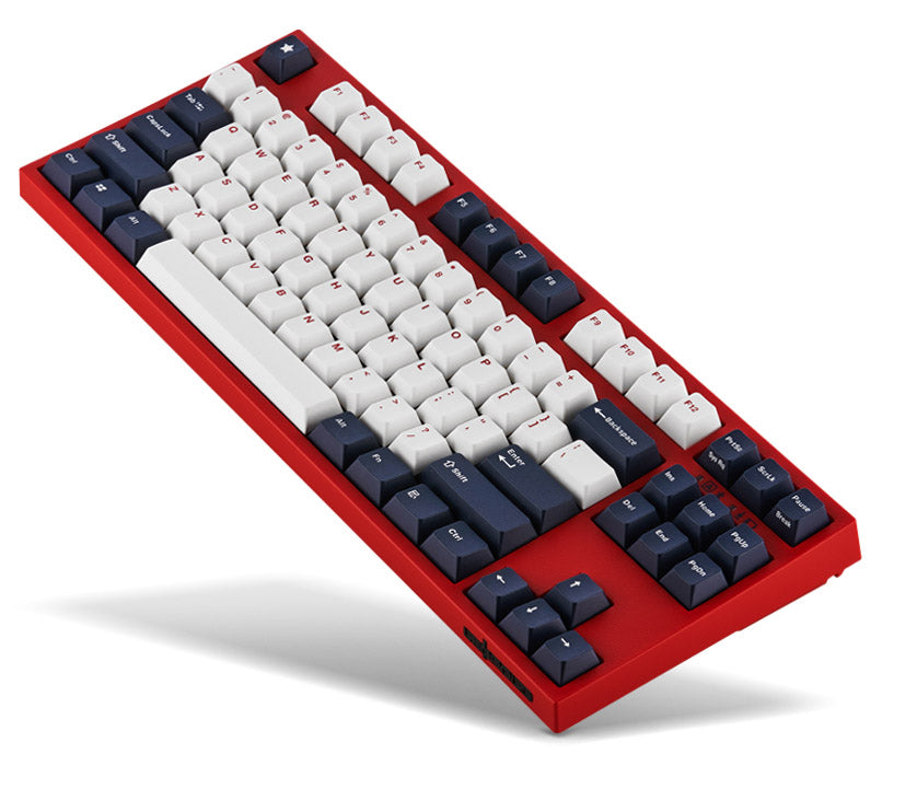 Leopold FC750RBT White Blue Star TKL Bluetooth PD Double Shot PBT Mech