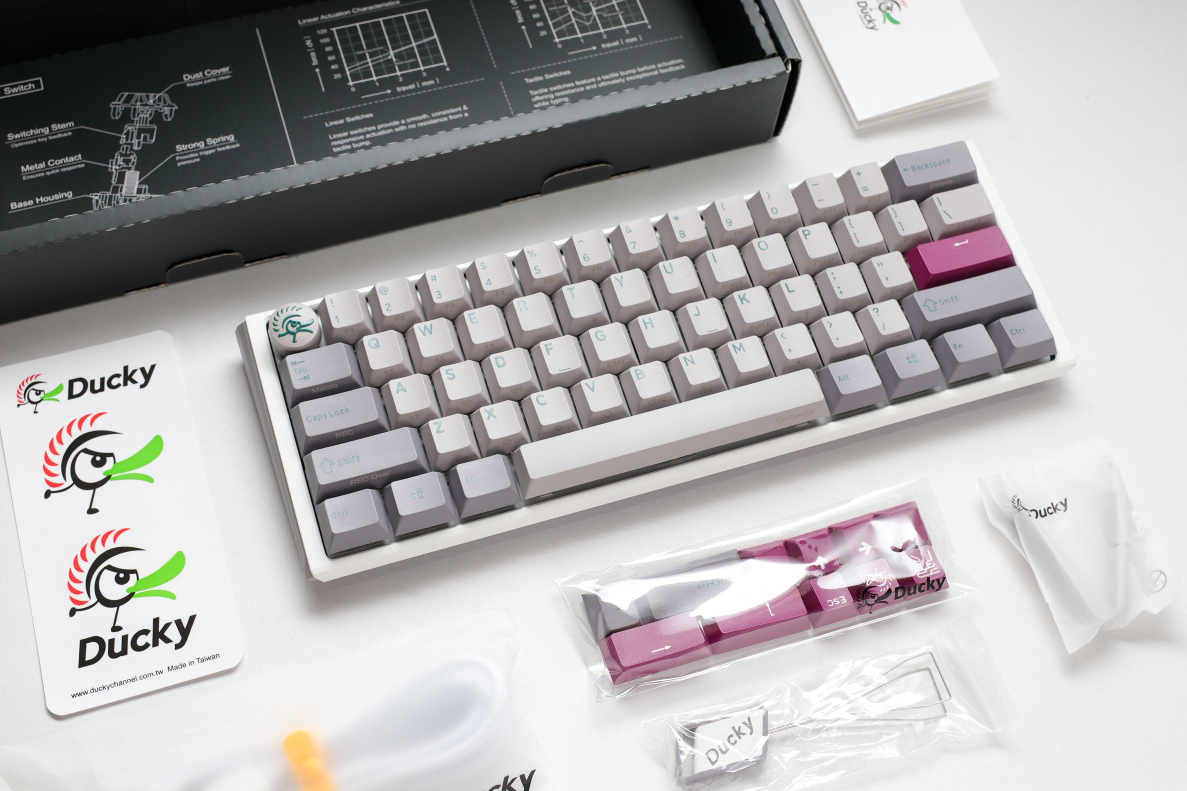 Ducky One 3 Mini Mist Grey 60% Hotswap RGB Double Shot PBT Mechanical