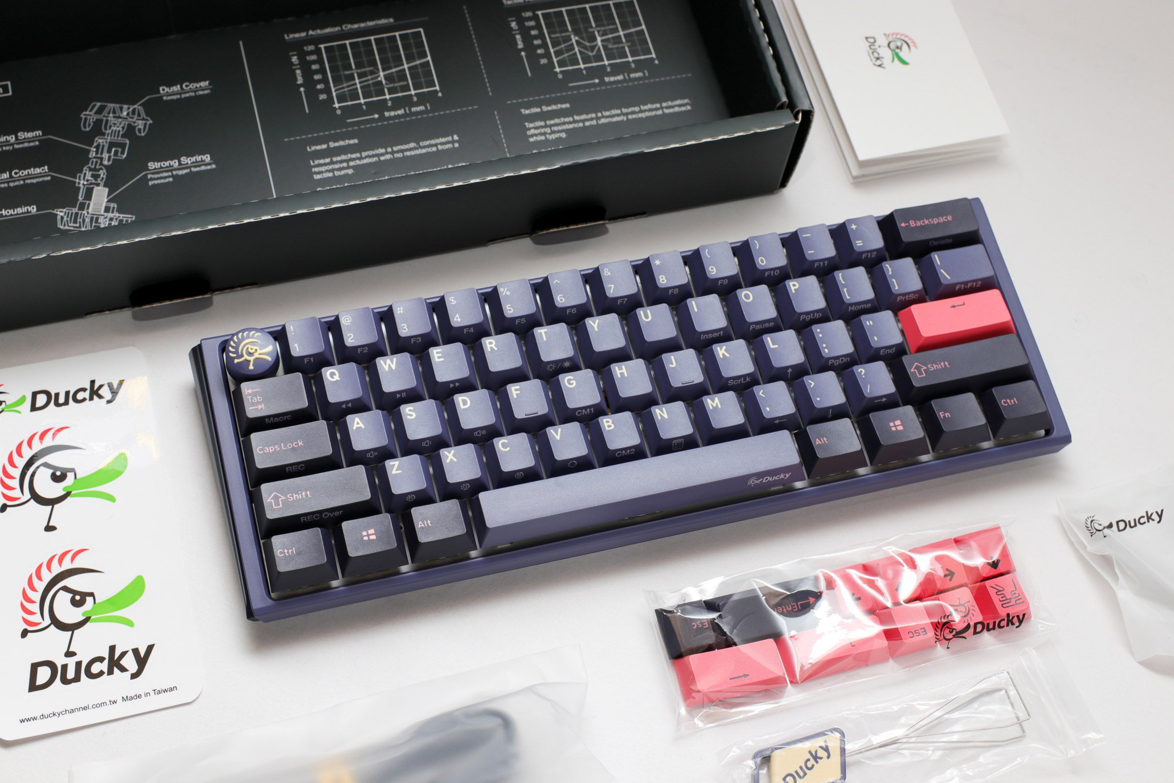 Ducky One 3 Mini Cosmic Blue 60% Hotswap RGB Double Shot PBT QUACK  Mechanical Keyboard