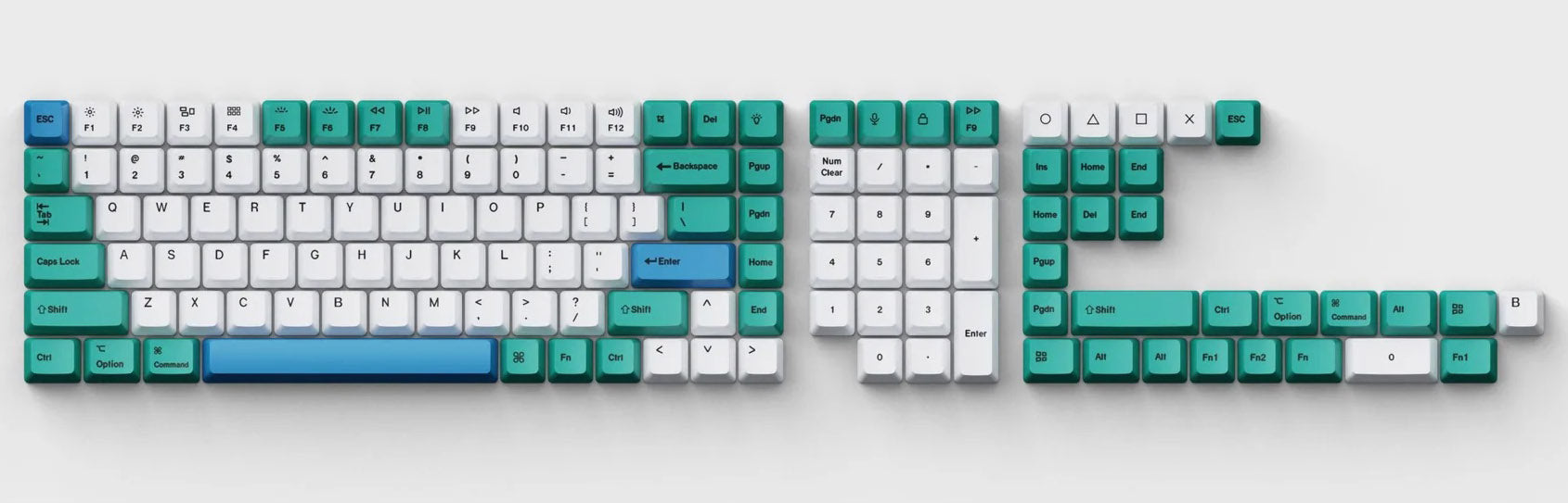 Keychron OEM Profile Dye-Sublimated PBT Keycap Set Iceberg MKEZT1WRLI |0|