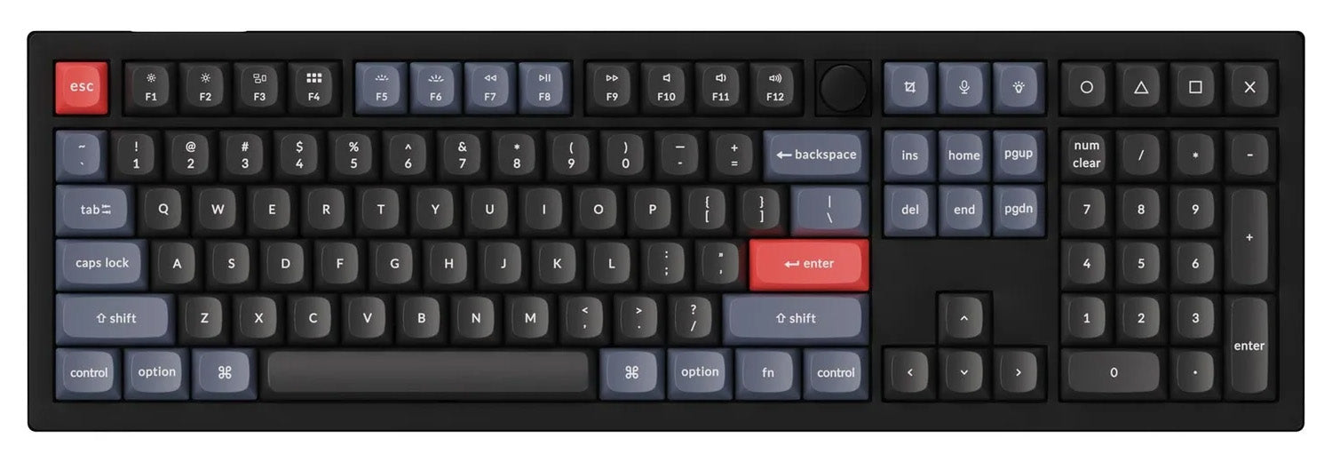 Keychron V6 w/ Knob Carbon Black Barebones Mechanical Keyboard