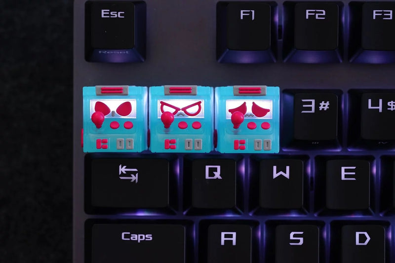 Project Red Key Hot Keys Project HKP Error Smart Trans Blue Red Artisan Keycap