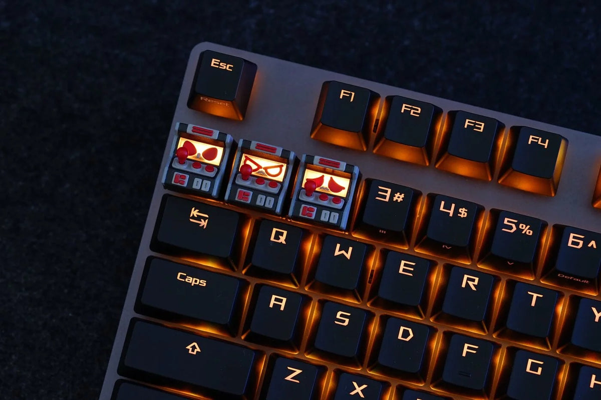Project Red Key Hot Keys Project HKP Error Smart Black Grey Red Artisan Keycap