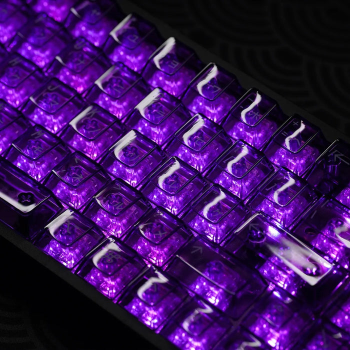 KBDFans Clear 2048 Translucent Purple 162 Key Cherry Profile Polycarbo