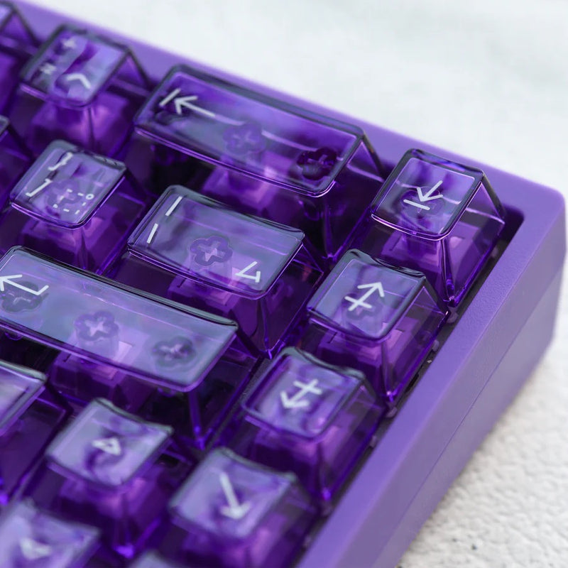 Translucent Paper Key KBDFans Clear 2048 Translucent Purple 162 Key Cherry Profile Polycarbo
