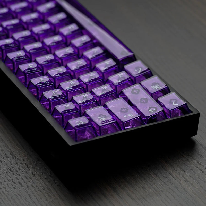 KBDFans Clear 2048 Translucent Purple 162 Key Cherry Profile Polycarbo