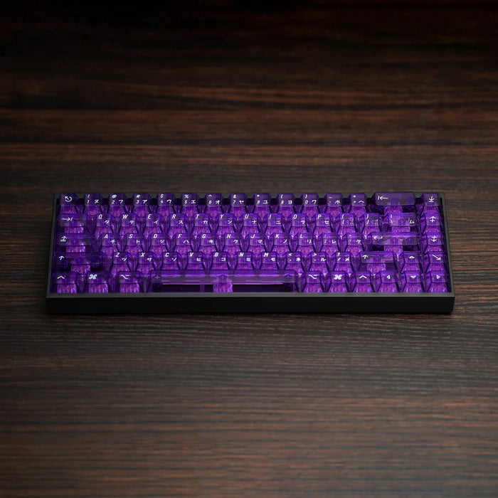 Translucent Purple Keycaps KBDFans Clear 2048 Translucent Purple 162 Key Cherry Profile Polycarbo