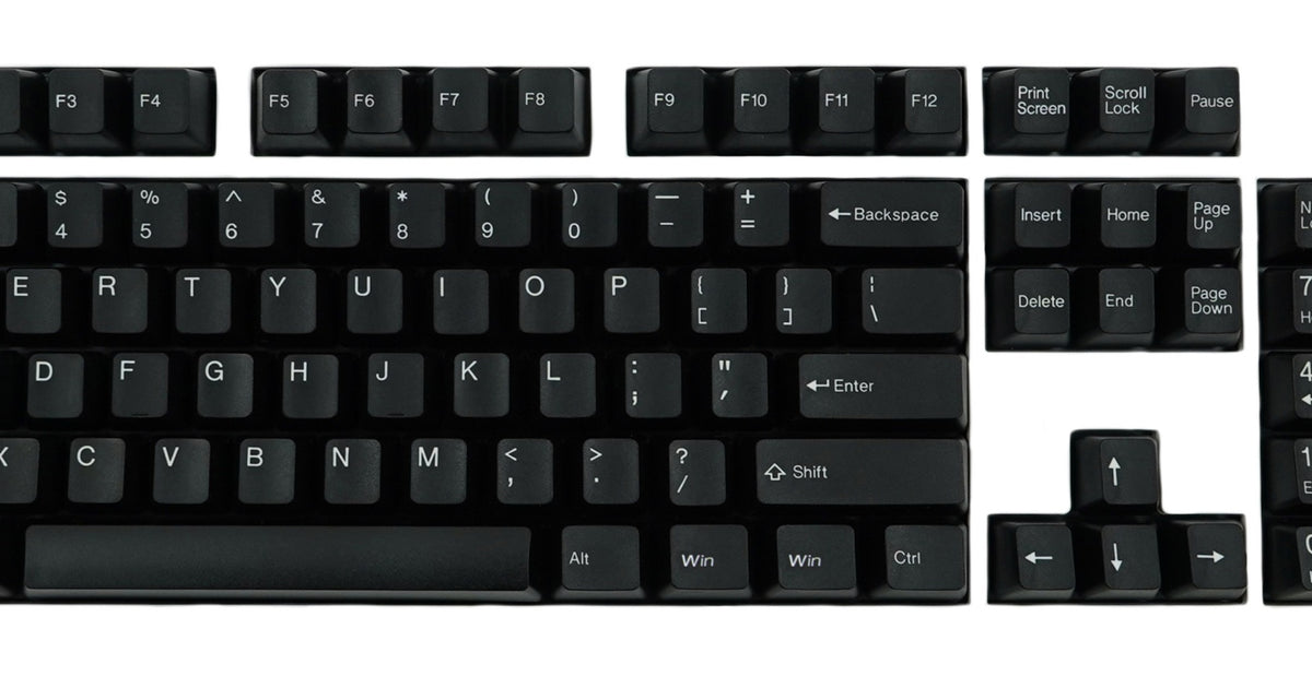 Tai-Hao White on Black 104 Key OEM Profile Double Shot ABS Keycap Set