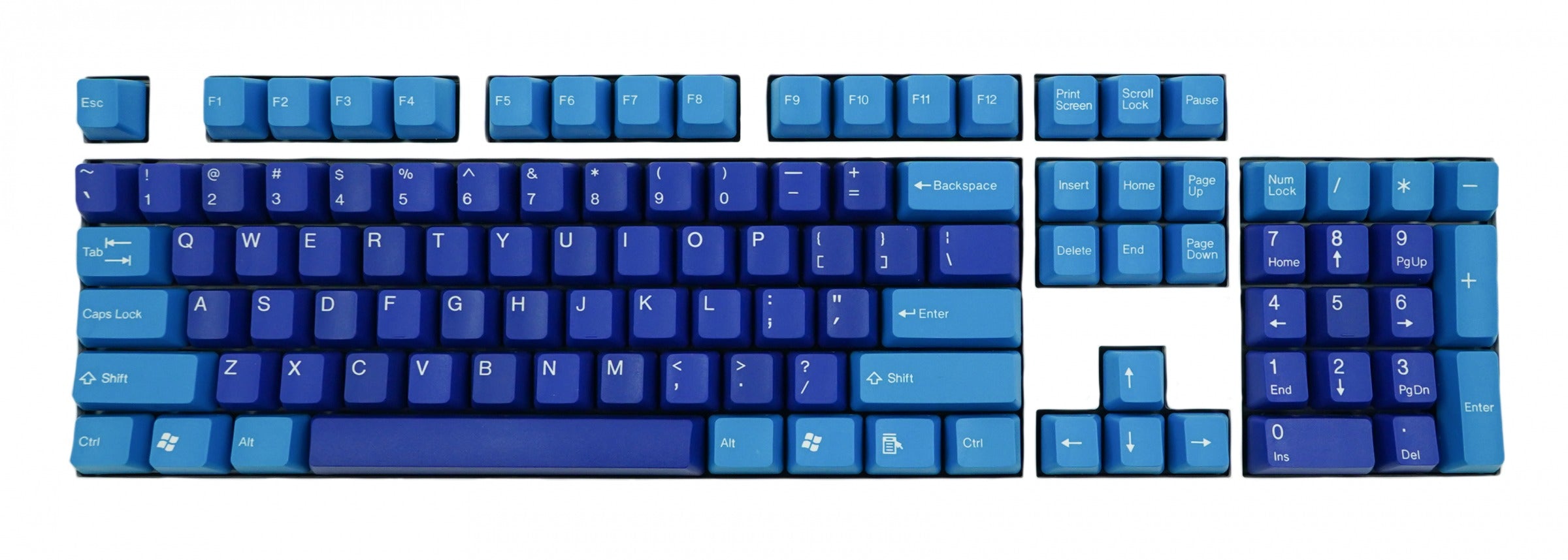 Tai-Hao 104 Key ABS Double Shot Keycap Set Blue/Light Blue MK7BUJ29GE |0|