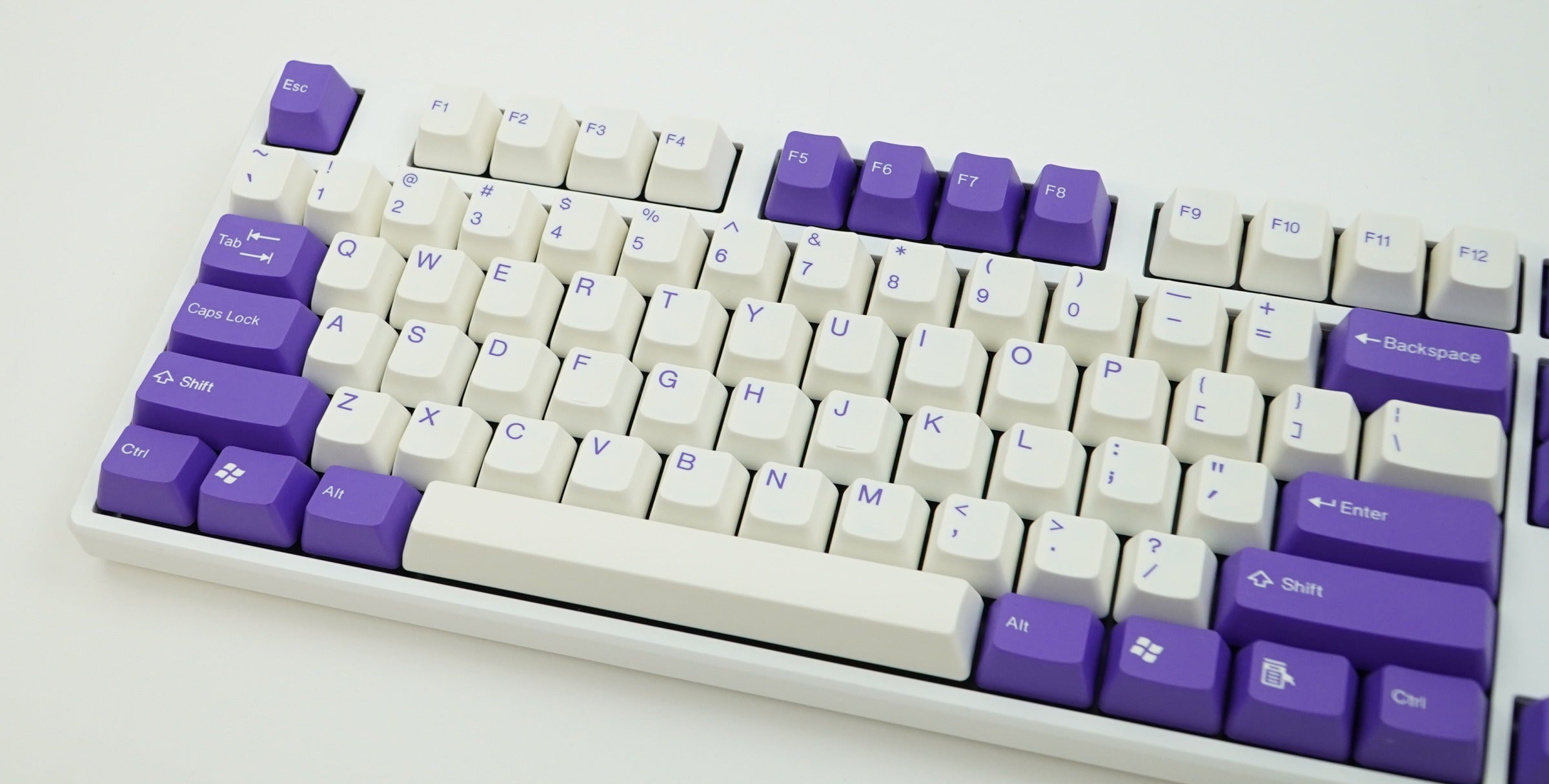 Tai-Hao White / Purple 104 Key OEM Profile Double Shot ABS Keycap Set MK4KU739FO |37270|