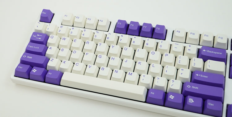 Tai-Hao White / Purple 104 Key OEM Profile Double Shot ABS Keycap Set MK4KU739FO |37270|