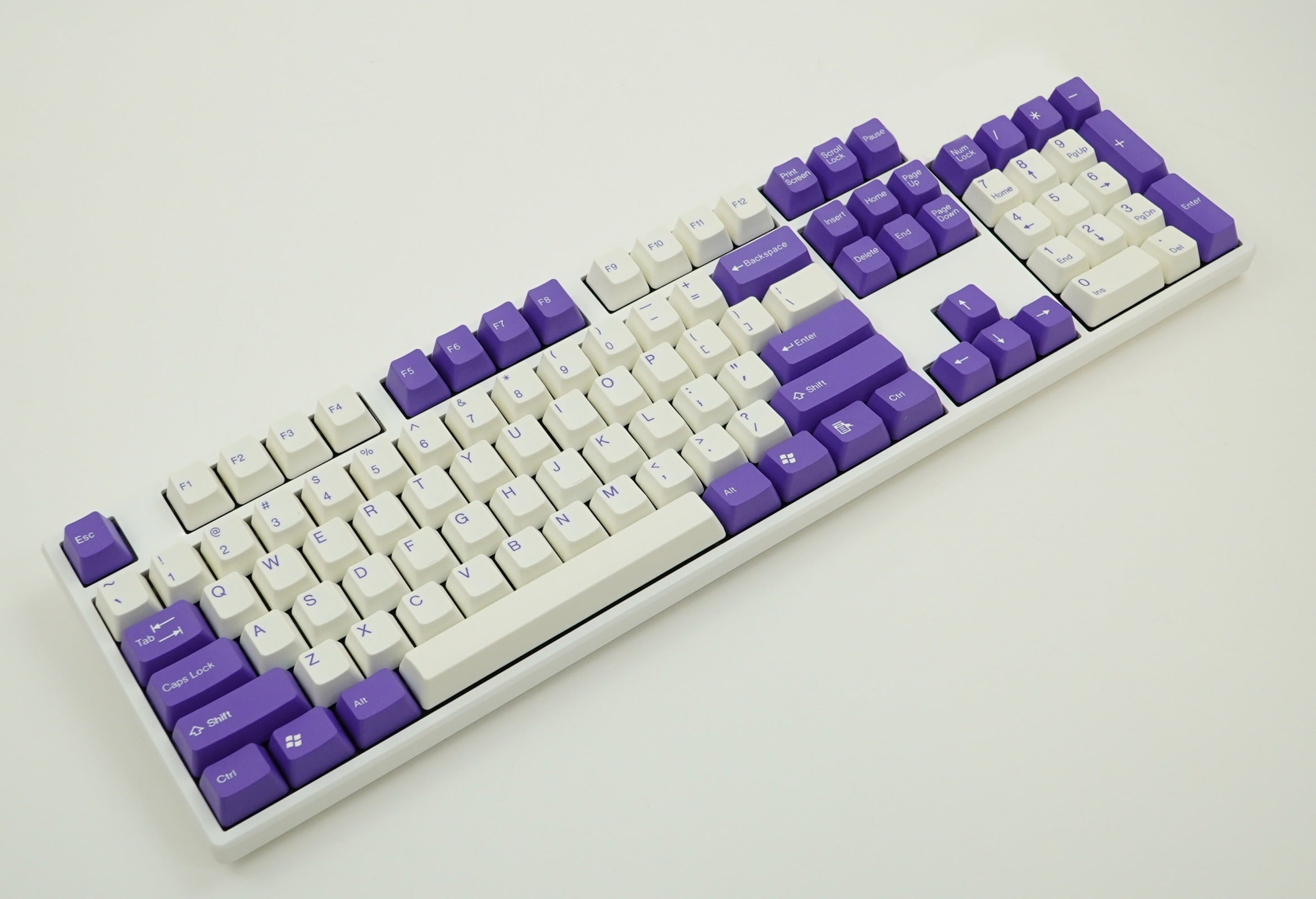 Tai-Hao White / Purple 104 Key OEM Profile Double Shot ABS Keycap Set MK4KU739FO |37272|