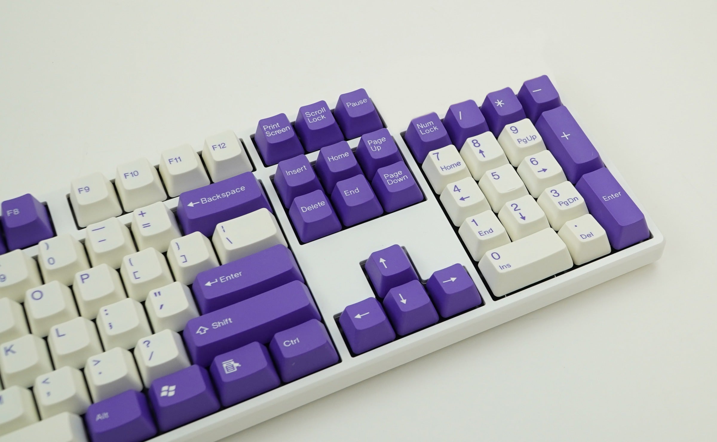 Tai-Hao White / Purple 104 Key OEM Profile Double Shot ABS Keycap Set MK4KU739FO |37271|