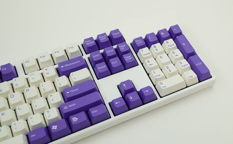 Tai-Hao White / Purple 104 Key OEM Profile Double Shot ABS Keycap Set MK4KU739FO |37271|